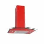 Coifa Nardelli de Parede Clean Vidro Curvo Vermelha 60cm