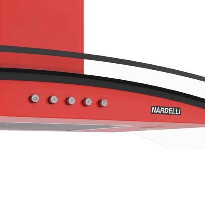 Coifa Nardelli de Parede Clean Vidro Curvo Vermelha 60cm - Imagem 3