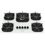 Cooktop Mueller 5 bocas Branco com Queimador Tripla chama e Grade de Ferro Fundido Bivolt