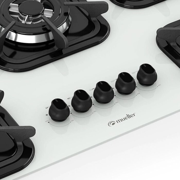 Cooktop Mueller 5 bocas Branco com Queimador Tripla chama e Grade de Ferro Fundido Bivolt - Imagem 4
