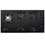 Cooktop com 5 Bocas Mega Chama Mesa em Vidro BDD85AE Brastemp