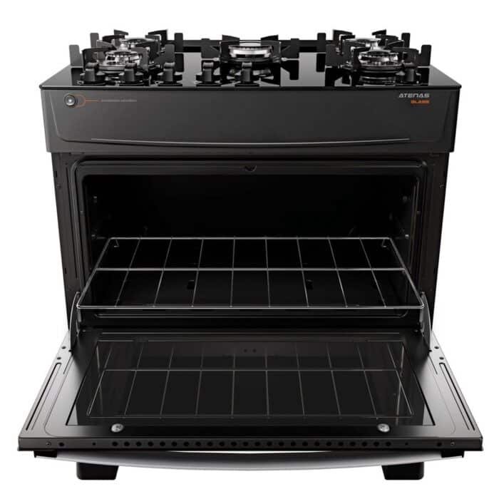 Fogão Atlas 5 Bocas preto Atenas Glass com Acendimento automático - Bivolt - Imagem 2
