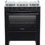 Fogão Atlas Mônaco 5 Bocas Preto, Forno Limpa Fácil, Tampa De Vidro, Mesa De Inox Bivolt