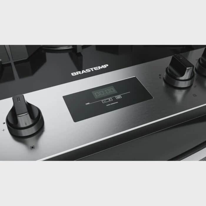 Fogão Brastemp 5 Bocas Cor Inox Com Mesa de Vidro, Turbo Chama e Timer - BFS5XAR - Imagem 2