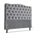 Cabeceira De Cama Box Casal 140 Cm Dunas - Veludo Cinza