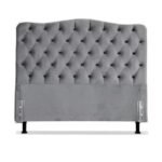 Cabeceira De Cama Box Casal 140 Cm Dunas - Veludo Cinza - Imagem 2