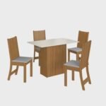 Conjunto Sala de Jantar Mesa com 4 Cadeiras Dalila Yescasa
