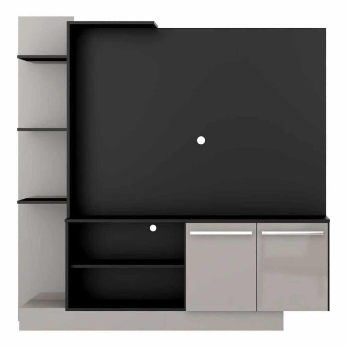 Estante para TV até 55 Multimóveis Denver FG2473 Preta/Lacca Fumê - Imagem 2