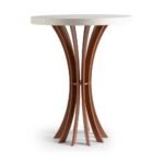 Mesa de Canto Cálice Redonda 50cm (tampo) x 60cm de Altura - Branco