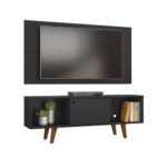 Rack com Painel para TV até 42 Polegadas Salah Preto 135 cm