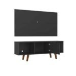Rack com Painel para TV até 42 Polegadas Salah Preto 135 cm - Imagem 2