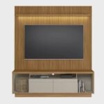 Rack com Painel para TV até 75 Polegadas 181cm Ripado LED CronosOuro Preto Yescasa