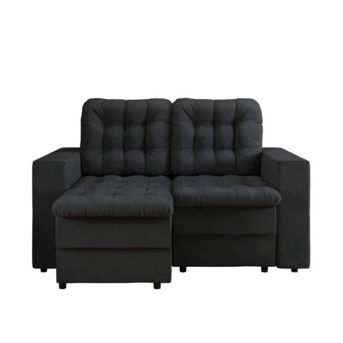 Sofá 2 Lugares Retrátil Lubeck Plush Suede Grafite 140 cm - Imagem 2
