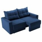 Sofá 2 Lugares Retrátil Lubeck Suede Azul Marinho 140 cm - Imagem 2