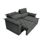 Sofá 3 Lugares Retrátil e Reclinável Cama inBox Compact 1,80m Velusoft Cinza - Imagem 3