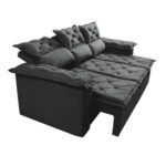 Sofá 3 Lugares Retrátil e Reclinável Cama inBox Compact 2,00m Velusoft Cinza - Imagem 2
