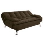 Sofá-Cama 3 Lugares Casal Premium ii Suede Café - Imagem 2